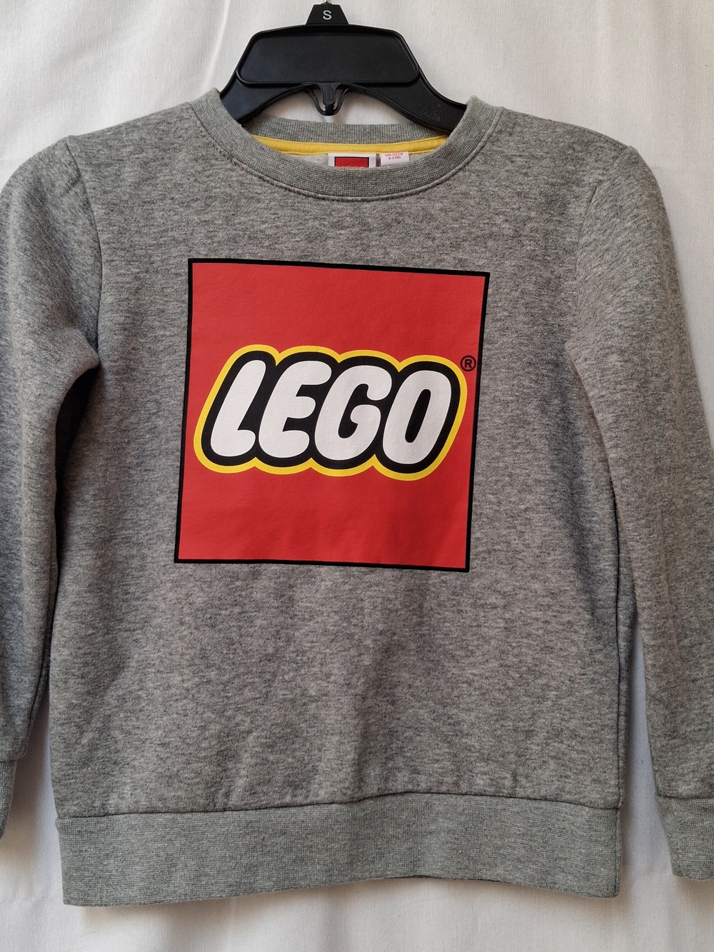 LEGO Boys Girls Heather Gray Graphic Logo Sweatshirt Size 4-5Y 104-110cm